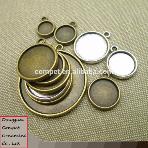 Ancient bronze accessories Circular hanging time gem diy alloy base
