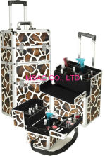 Lightweight Aluminum Zebra Trolley Makeup Cases / Pro Makeup Case For Travel