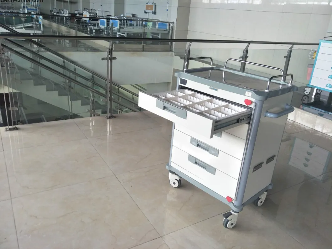 Alluminum Alloy Hospital Emergency Trolley Anesthesia Vehicle