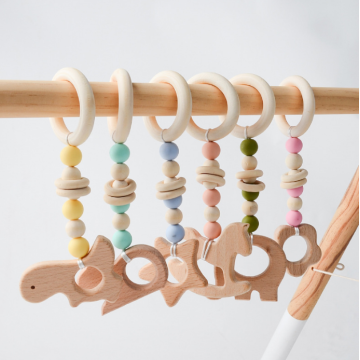 Natürliches Holzbabys Zahnen Spielzeug Holz Teether Ring