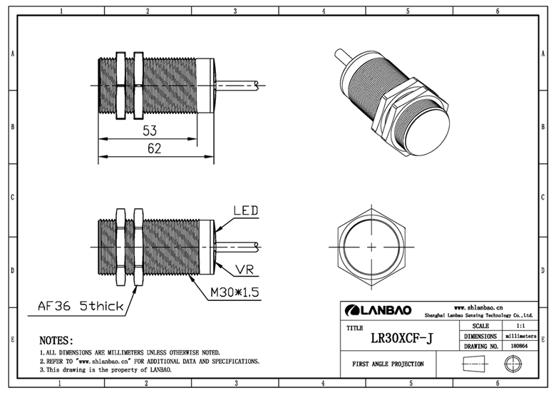 Lanbao M30 10mm 10-30v Dc Frequeccy 3...3000times/min Rotation Speed Monitor Type Inductive Sensor