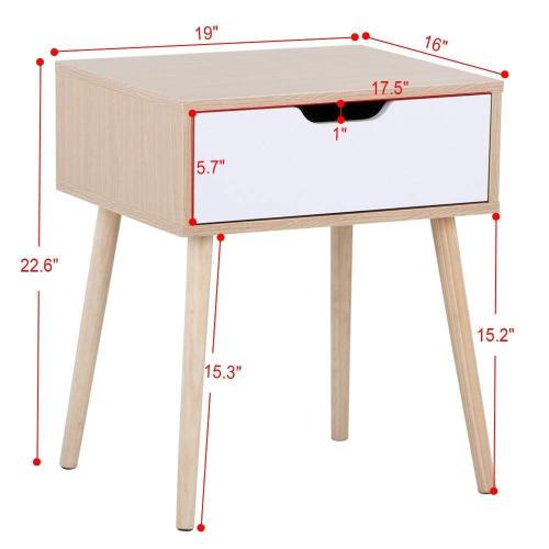 Wood modern nightstand with drawers