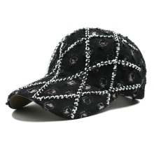 Fashionable Leopard Print Diamond Denim Duckbill Cap for Adults