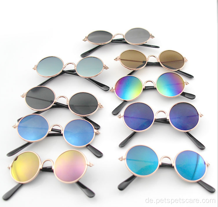 Kreisförmige Metallcute Pet Sonnenbrille für Haustierzubehör