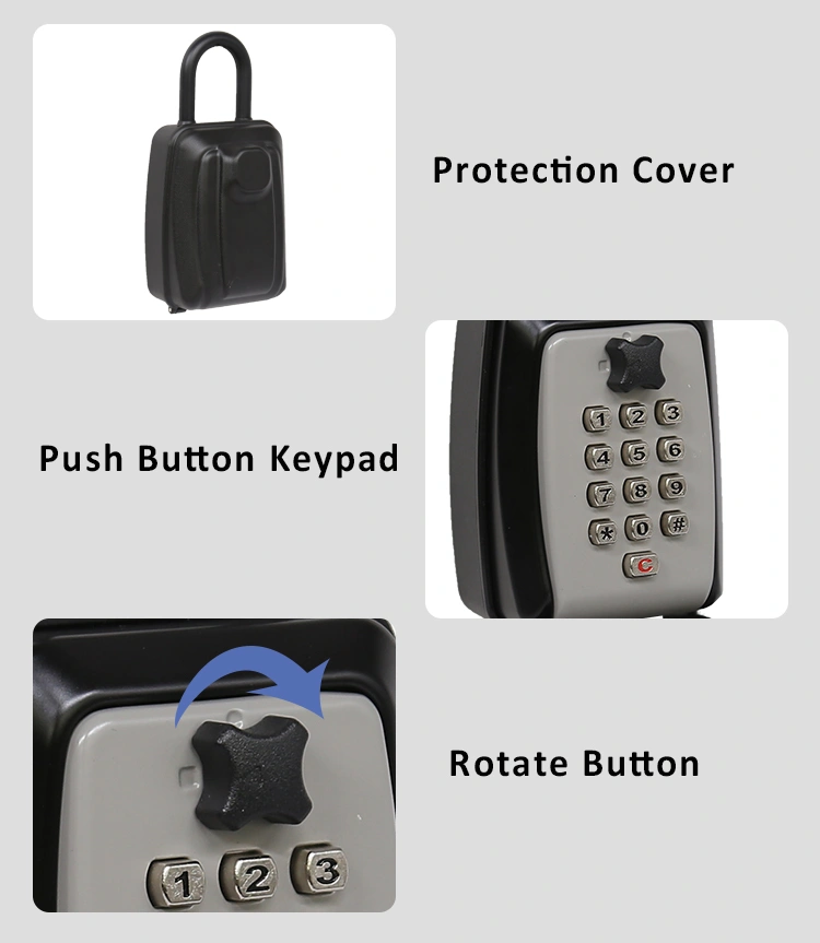 Wall Mount Lock Box Combination Key Safe Storage Lock Box/
