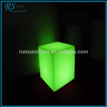 PE plastic stool led cube rgb 50x50x50cm, 3d led cube seat lighting