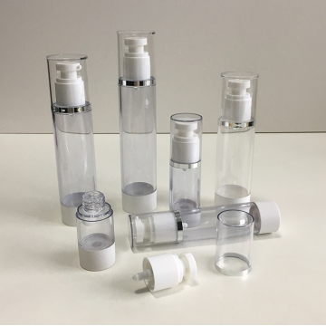 Bouteille airless cosmétique transparente comme emballage cosmétique