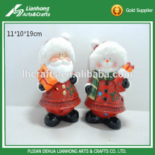 High quality handmade christmas decoration ceramic santa claus
