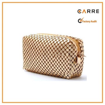 small custom zipper sequin makeup bag sequin cosmetic bag gold