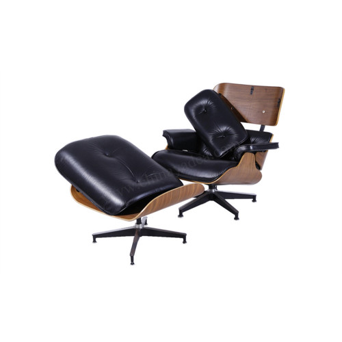Aniline Leather Eames lounge mpando ndi ottoman Replica