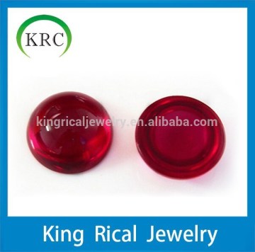 Round cabochon synthetic ruby gems