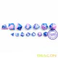 Bescon Mini Gemini Deux Tons Polyédriques RPG Dice Set 10MM, Petit Mini RPG Jeu de Rôle Dice D4-D20 en Tube, Couleur de Myosotis