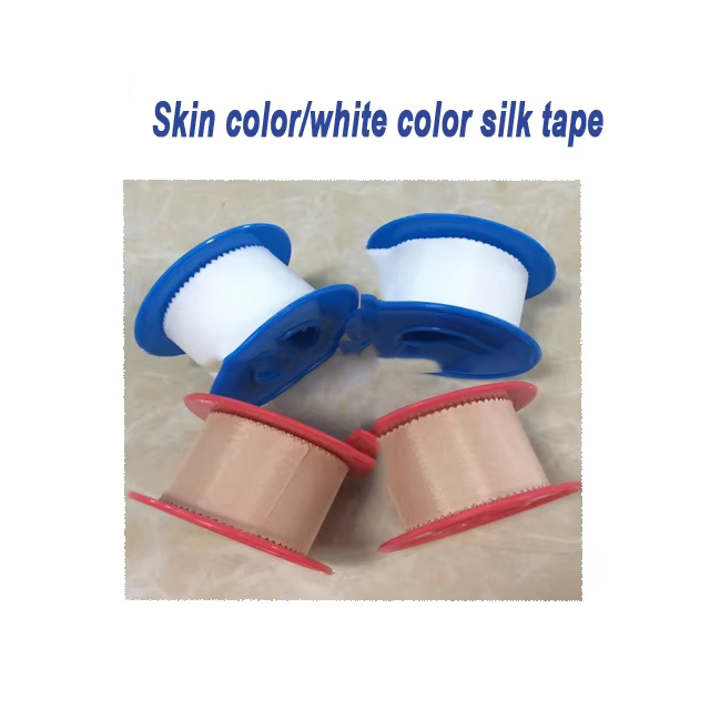Direct Manufacture of hospital type sparadrape easy tear silk fabric tape roll--1"x10ydz/2"x10ydz/3"x10ydz