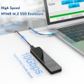 M.2 NVME SSD Enclosure Aluminum Alloy+PC