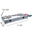 Gama comercial de gas con quemador de acero inoxidable con horno