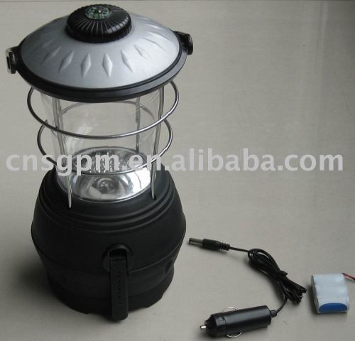 Dynamo crank rechargeable LED lantern camping light with compass