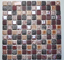 Ceramic Material and Brown Color Family Interior wall mosaic tiles