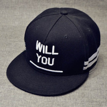 3D Embroidered Flat Round Bill Cap