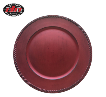 Red Festival Antique Plastic Charger Plate