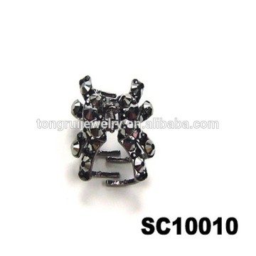 kids mini black crystal metal snap hair clips wholesale