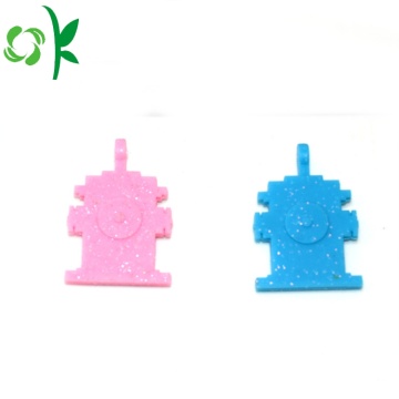 Accesorios para mascotas Glitter Powder Silicone Dog Tag