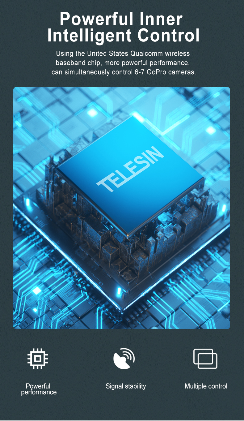 TELESIN WiFi Remote Control suitable for GoPro Hero 10 9 Max Hero 8 7 6 5 4 3 Black Hero 4 Session sports camera accessories