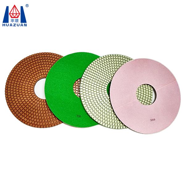 High Polishing Efficiency 16'' 7 Steps Wet Flexible Diamond Polishing Pad