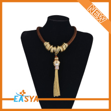 Gold Rings Pendant Tassel Pendant Necklace