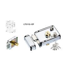 Solid Brass Cylinder Rim Lock with Security Hook