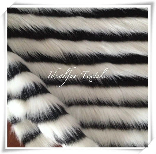 Two Color Jacquard Faux Fur with High Pile