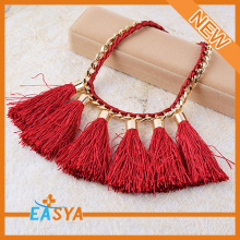 New 2015 Wholesale Jewelry Handmade Woven Tassel Necklace