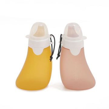 Unique Curved Silicone Food Pouch Squeeze Puree Bag