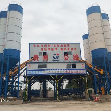 Ready simple modular stationary 90m3/h concrete mixing plant