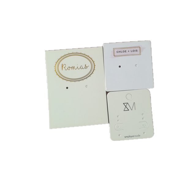 white paper hanging display card clips earing paper card holder