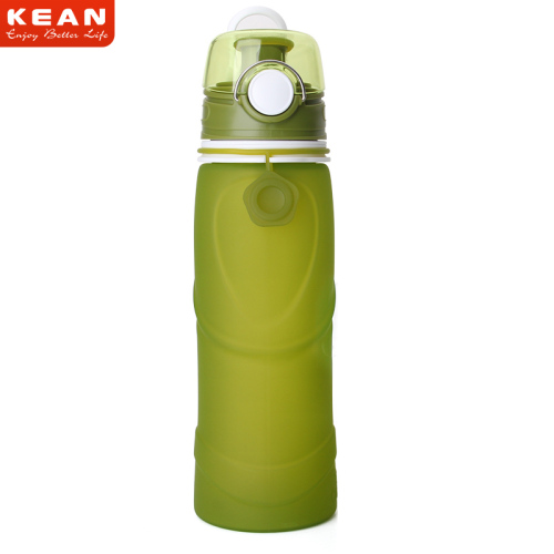 2018 Wholesale BPA Free Collapsible Silicone Sports Water Bottle Container approved by FDA LFGB