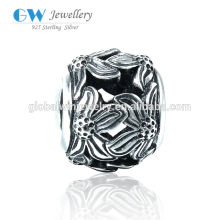 925 Silver Charm Bead Antique Flower Charm Hot Sell Necklace Bead