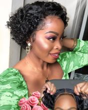 Curly Pixie Cut Wig 4X4 Lace
