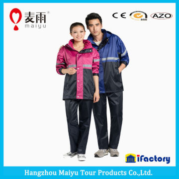 Maiyu waterproof unisex high quality two pieces rain suit