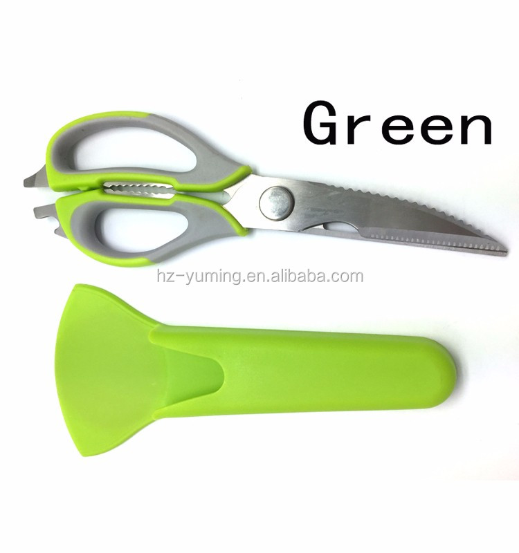 7 in 1 multi-function kitchen fish cutting scissors with magnet