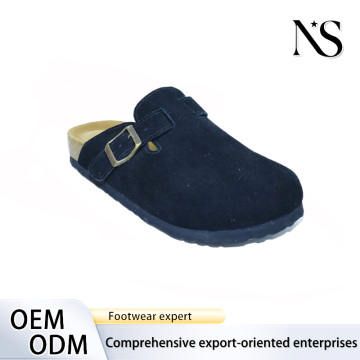 Elegant Black Suede Clogs for Women