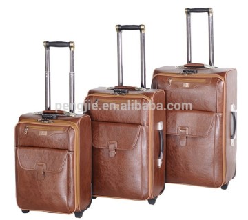 4 spinner wheels classic business leather travel case