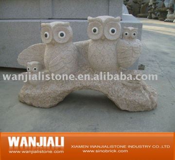 Granite owl sculptures