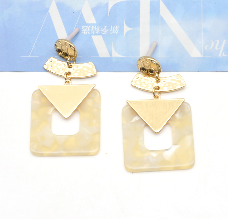 2021 FW collection newest design glam boutique acetate square gold earrings