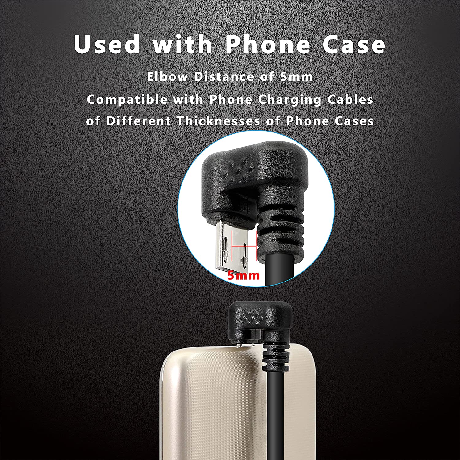 High quality USB 2.0 Fast Data Sync Charging   A  male to  USB 5-Pin  U Turn Micro Usb  Cable