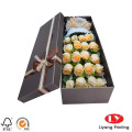 Cartón de caja de flores personalizada con tapa y arco