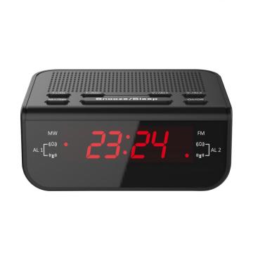 AM / FM Digital Alarm Clock dengan Dual Alarm Buzzer Snooze Sleep Function Tampilan LED Waktu Merah