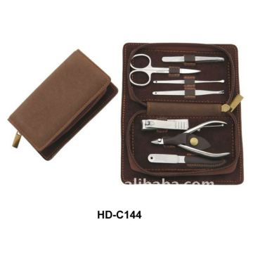 High classic nail clipper set with leather pouch