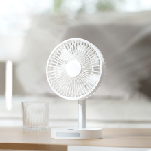 4 Speed Digital Display Night Light Floor Standing Fan - Wireless USB Rechargeable Mini Table Fan