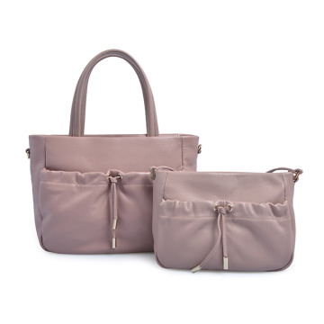 Casual Candy Color Leder Damen Umhängetasche mit Kordelzug