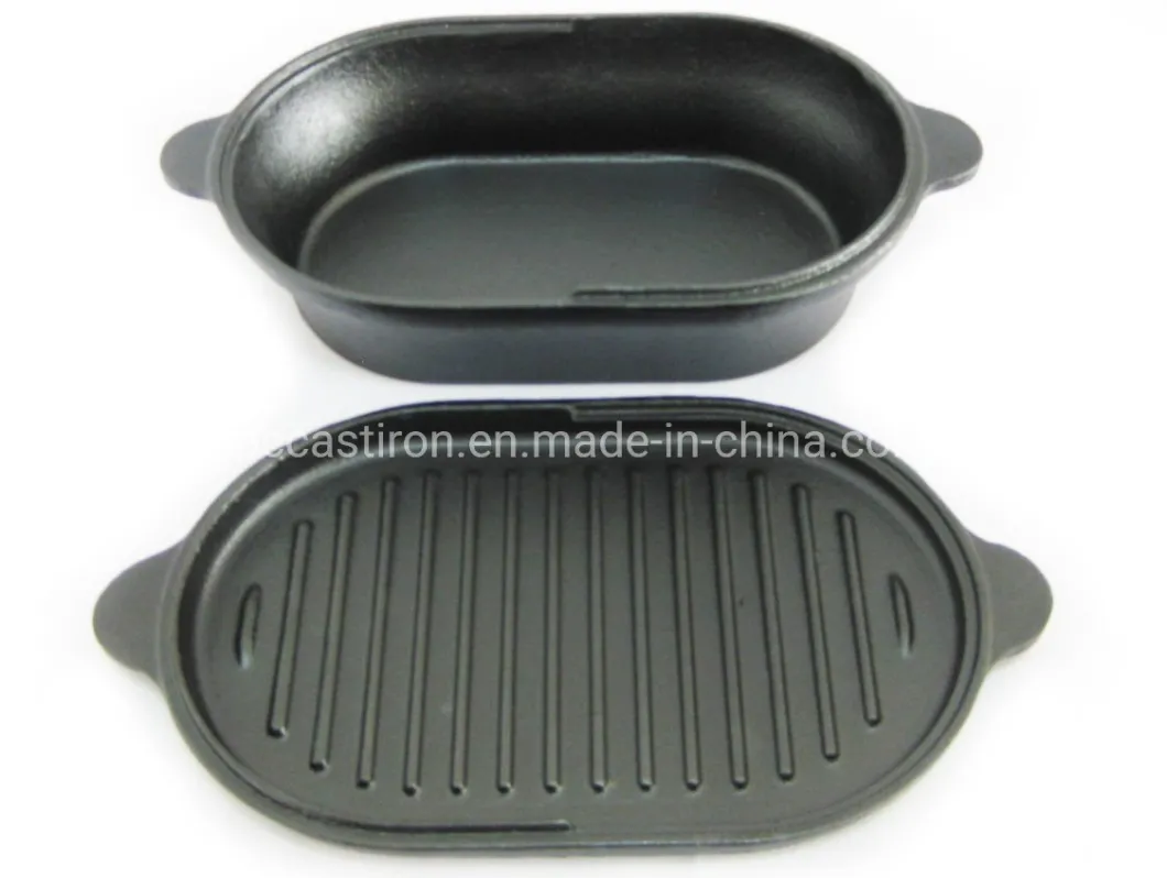 Preseasoned Cast Iron Combo Cooker with Lid as Grill Pan